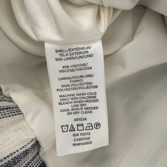 NWT Loft Outlet Womens Blue& White Striped Long Sleeve Pant Suit Blazer Size 4 - Picture 4 of 8